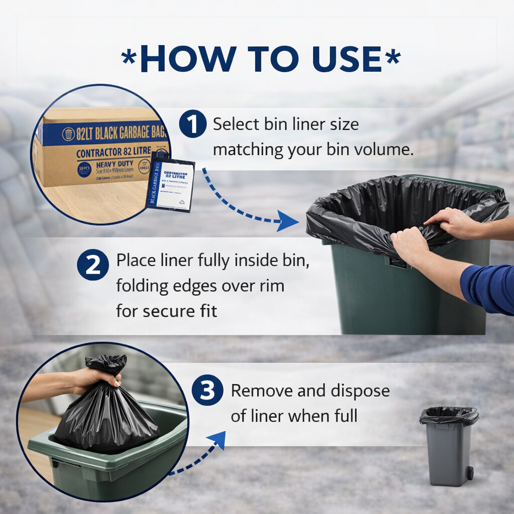 Heavy Duty Bin Liners- 82L image 2