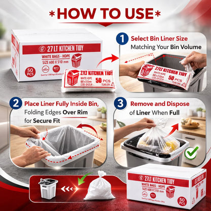 Heavy Duty Bin Liners - 27L image 2