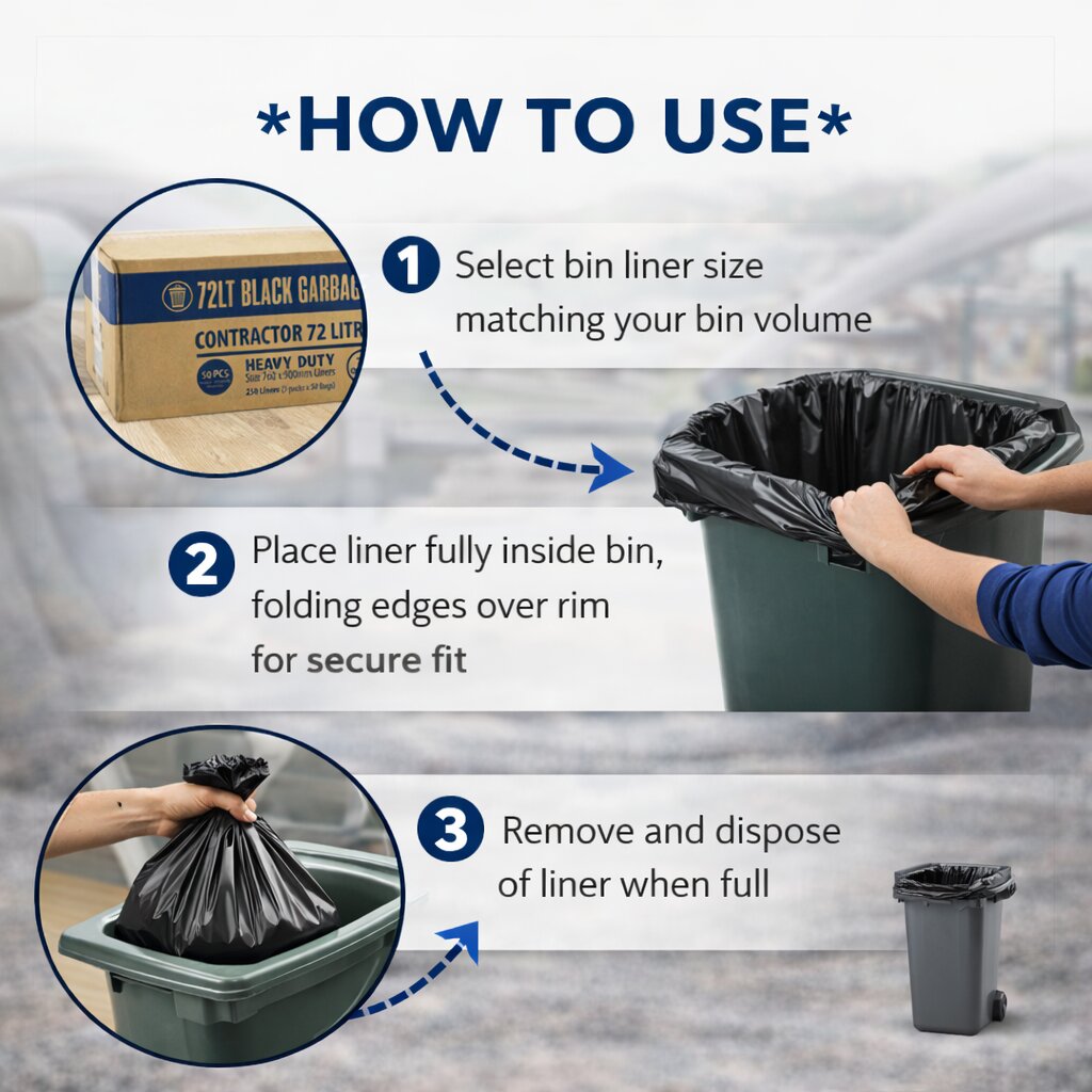 Heavy Duty Bin Liners - 72L image 2