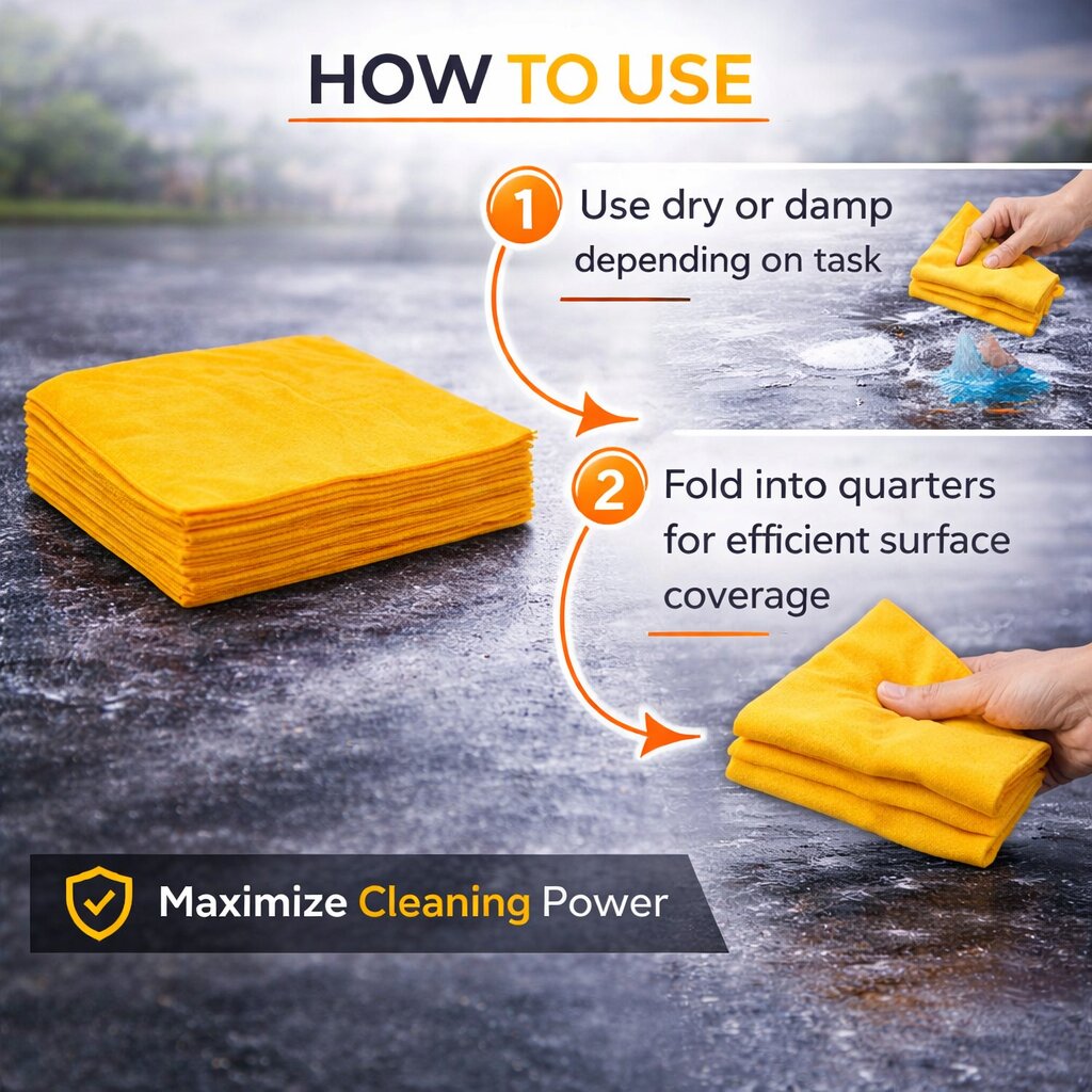 Yellow Microfibre Cloth 10 Pack (50×50 cm) – Car Detailing Cleaning & Polishing Towels image 2
