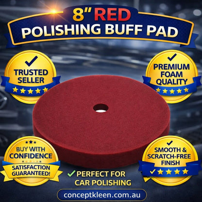 8″ Red Polishing Buff Pad image 1