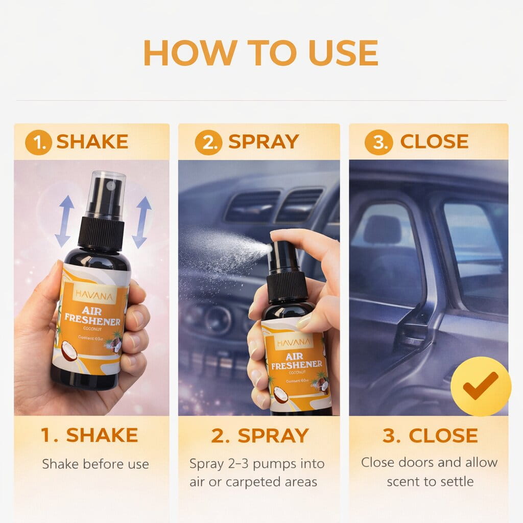 Havana Coconut Car Air Freshener Spray Bottle image 2