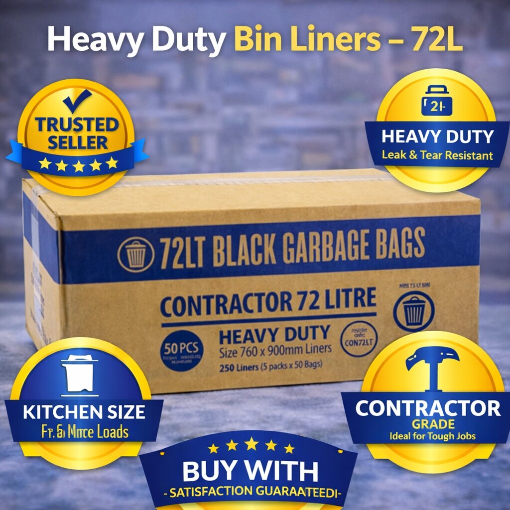 Heavy Duty Bin Liners - 72L image 1