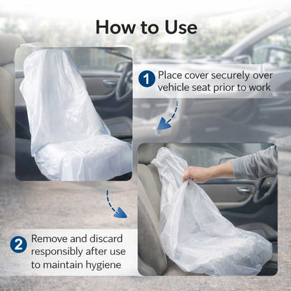 Plastic Seat Covers 100 Pcs - Disposable Car Seat Protectors image 2