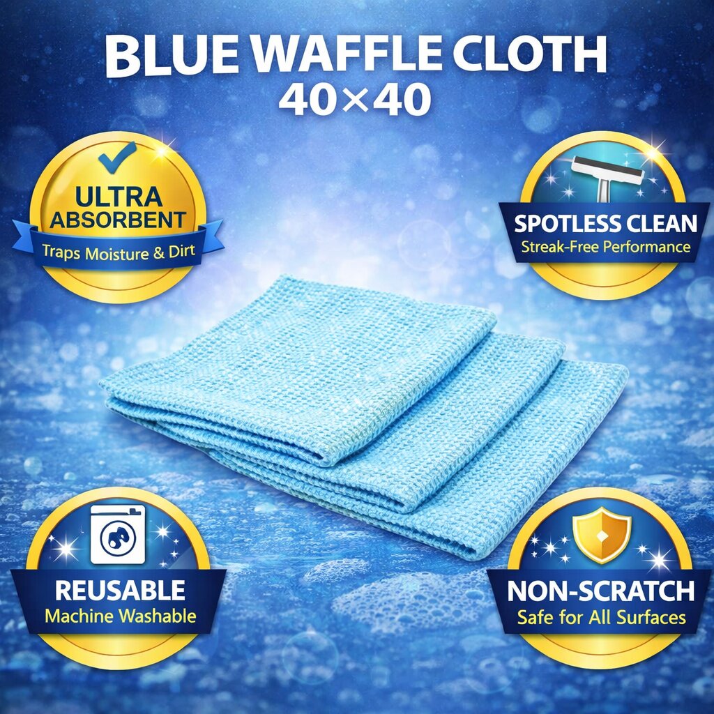 Blue Waffle Cloth 40×40 image 1