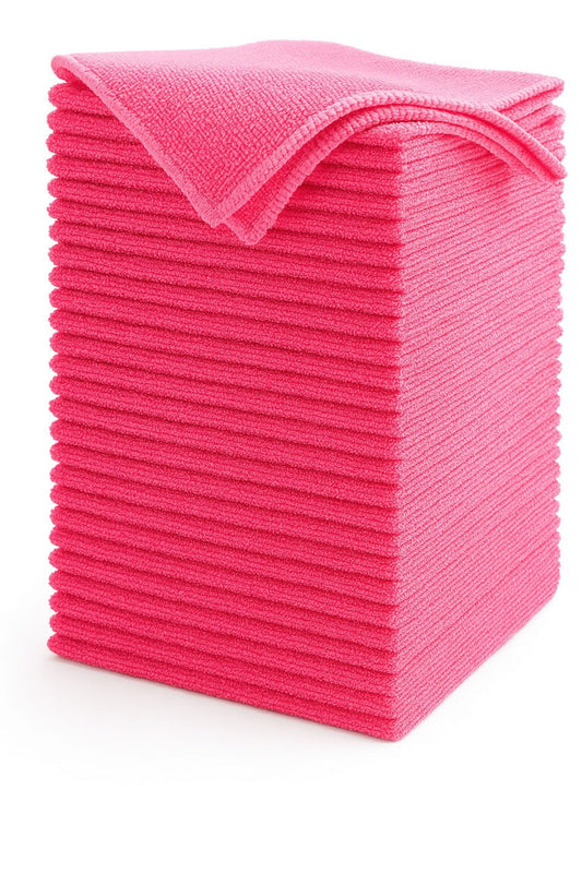 Premium Microfibre Cloth Pink – Ultra Soft Lint-Free Car Detailing Cleaning Cloth (Pack of 10) image 0