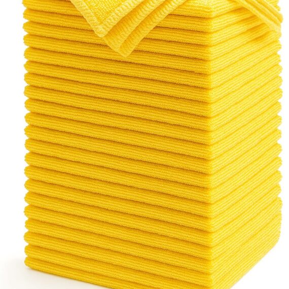 Premium Microfibre Cloth Yellow – Ultra Soft, Lint-Free, Multi-Purpose Cleaning - Pack of 10