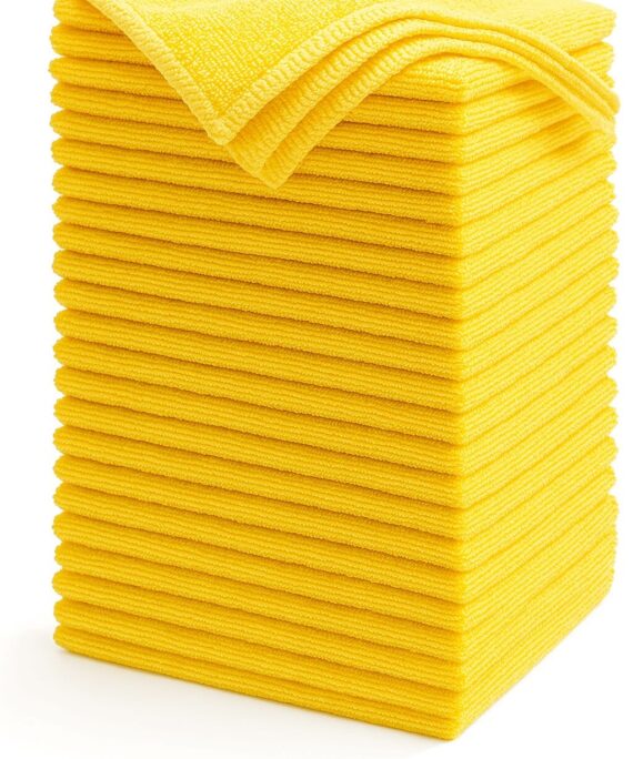 Premium Microfibre Cloth Yellow – Ultra Soft, Lint-Free, Multi-Purpose Cleaning - Pack of 10