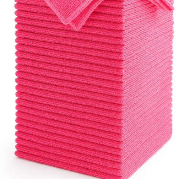 Premium Microfibre Cloth Pink – Ultra Soft, Lint-Free, Multi-Purpose Cleaning - Pack of 10