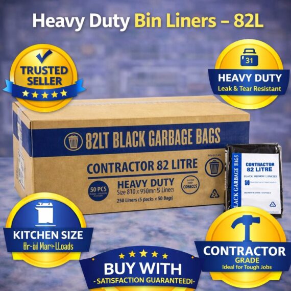 Heavy Duty Bin Liners - 82L