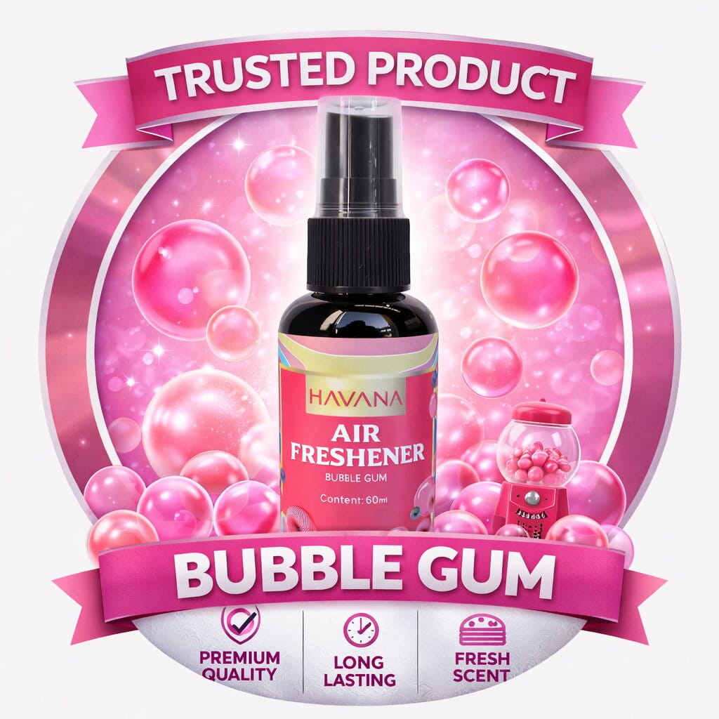 Havana Bubble Gum Car Air Freshener Spray Bottle