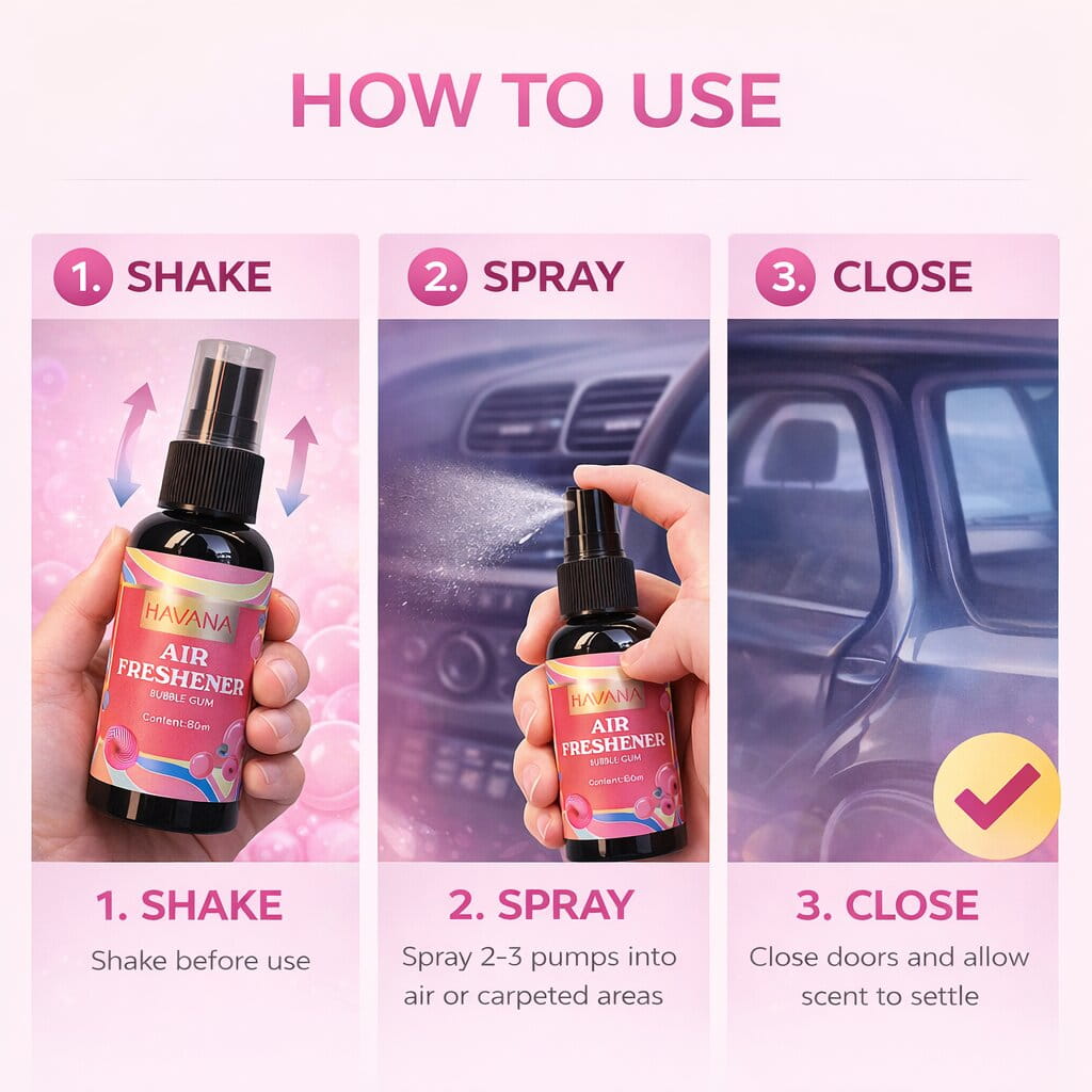 Havana Bubble Gum Car Air Freshener Spray Bottle - Image 3